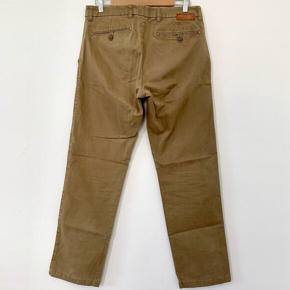 BRAX Pants Mens 33-32 KHAKI Brown Fabio Chino Straight Feel Good Covered - Picture 2 of 7